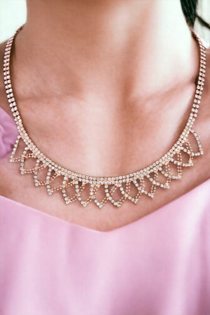 Scalloped Rhinestone Collar Necklace