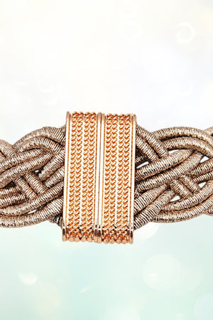 BRAIDED CORD FASHION COLLAR NECKLACE SET