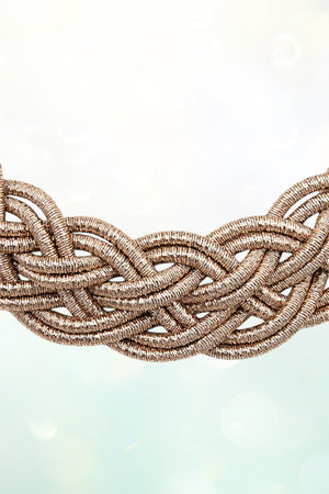 BRAIDED CORD FASHION COLLAR NECKLACE SET