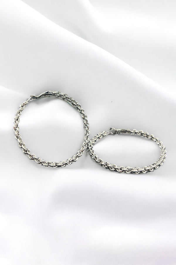 Chain Accent Hoop Earring