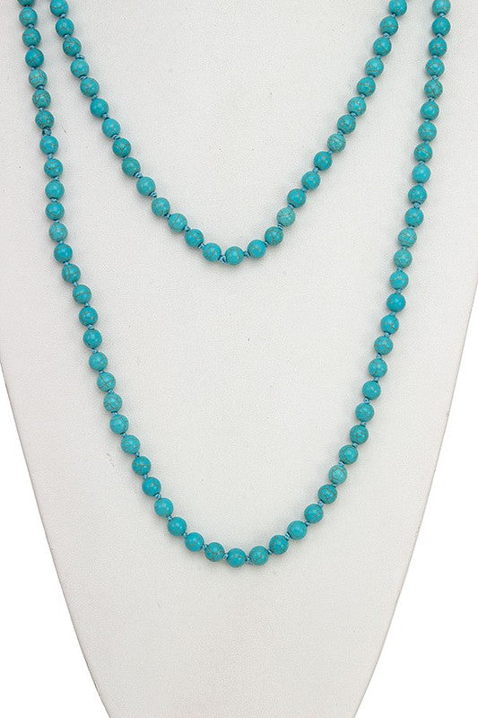 ELONGATED GEMSTONE BEAD NECKLACE SET