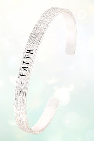 FAITH ETCHED CUFF BRACELET
