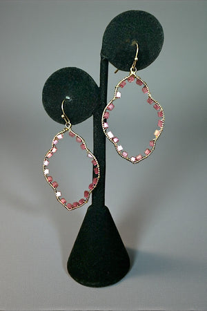 SEED BEAD STATIONED DROP EARRING