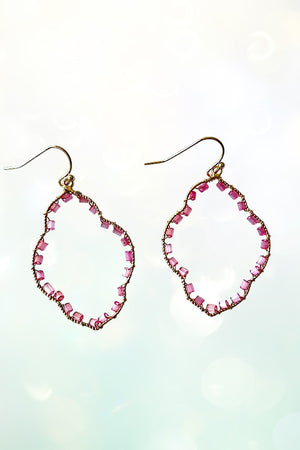 SEED BEAD STATIONED DROP EARRING