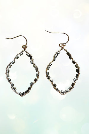 SEED BEAD STATIONED DROP EARRING