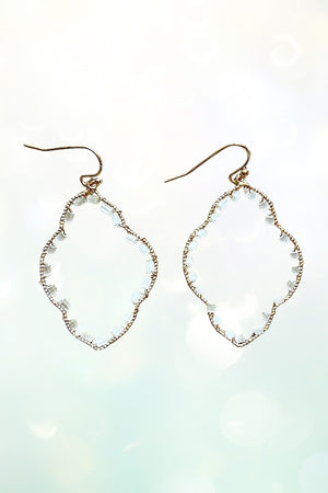 SEED BEAD STATIONED DROP EARRING