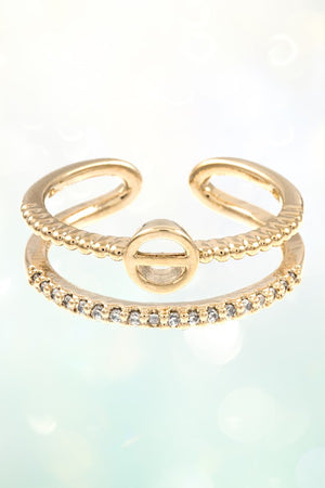ROUND RIND DOUBLE ROW STACKABLE CUFF RING
