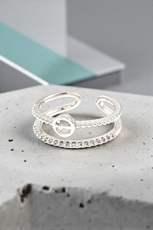 ROUND RIND DOUBLE ROW STACKABLE CUFF RING