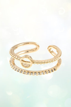 ROUND RIND DOUBLE ROW STACKABLE CUFF RING