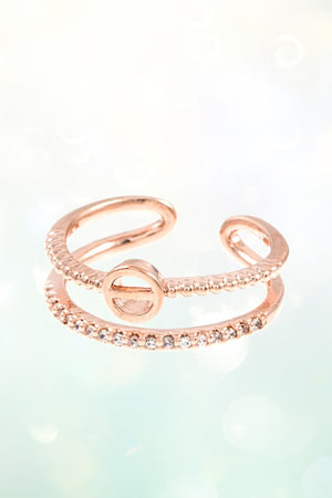 ROUND RIND DOUBLE ROW STACKABLE CUFF RING