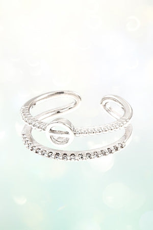 ROUND RIND DOUBLE ROW STACKABLE CUFF RING