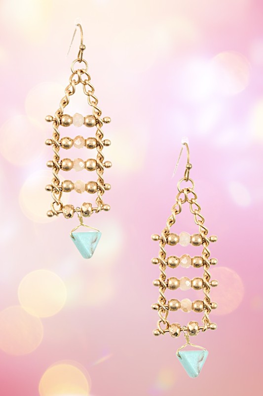 Link Bad Triangle Gem Dangle Earring