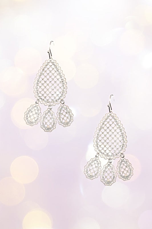 FILIGREE TEARDROP DANGLE EARRING