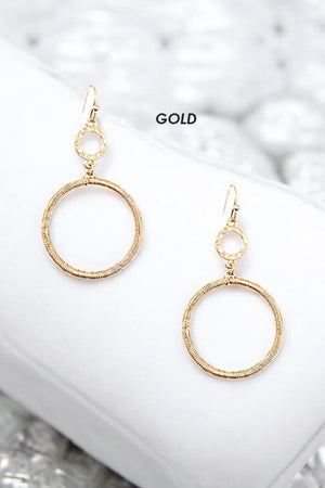 WRAPPED CIRCLE DOUBLE LINK EARRING