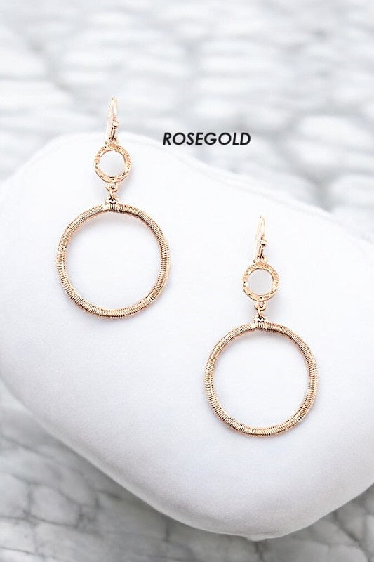 WRAPPED CIRCLE DOUBLE LINK EARRING