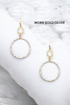 WRAPPED CIRCLE DOUBLE LINK EARRING