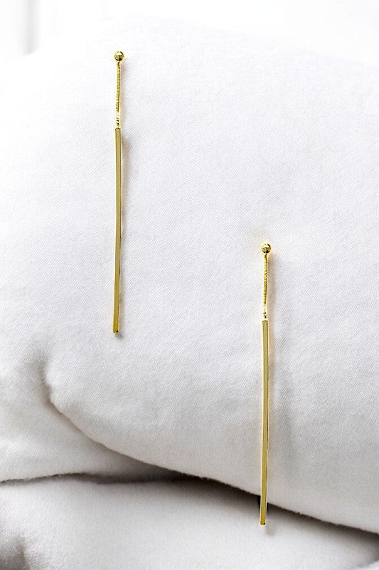 Long Bar Dangle Post Earring