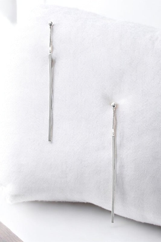 Long Bar Dangle Post Earring