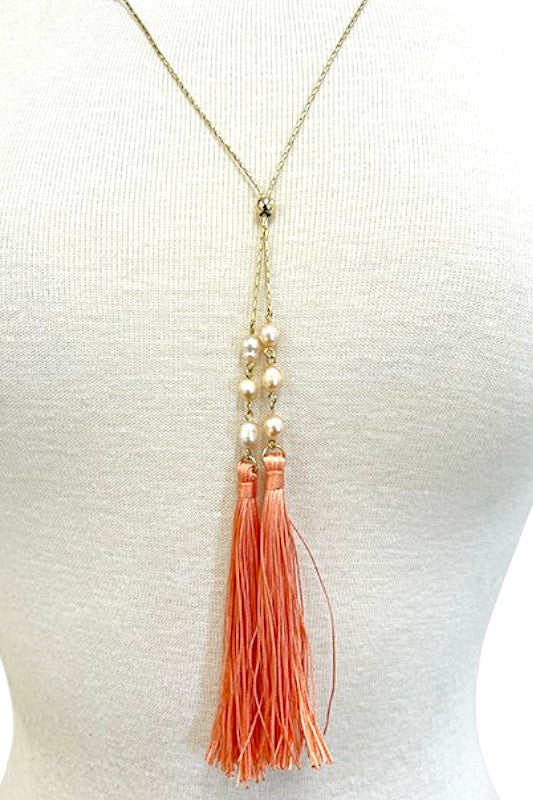 Freshwater Pearl Long Tassel Necklace