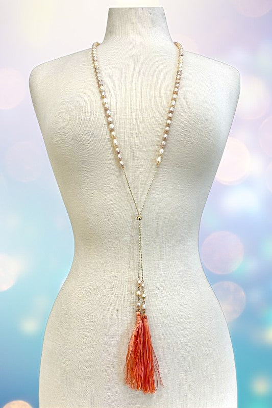 Freshwater Pearl Long Tassel Necklace