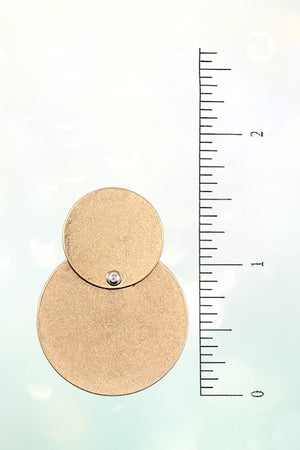 DOUBLE ROUND DISK LINK DROP POST EARRING