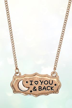 I LOVE YOU MESSAGE ETCHED PENDANT NECKLACE