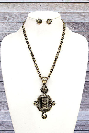 ETHIOPIAN CROSS PENDANT NECKLACE SET