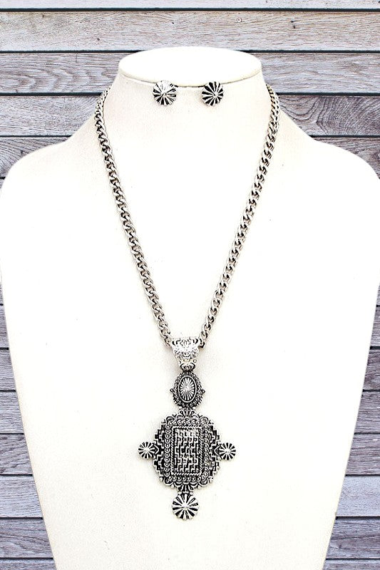 ETHIOPIAN CROSS PENDANT NECKLACE SET