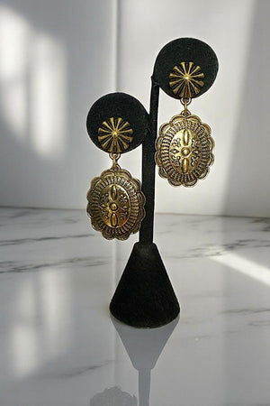 ETCHED CONCHO LINK DROP EARRING