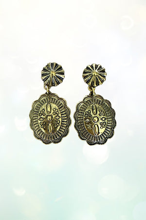 ETCHED CONCHO LINK DROP EARRING