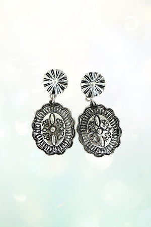 ETCHED CONCHO LINK DROP EARRING