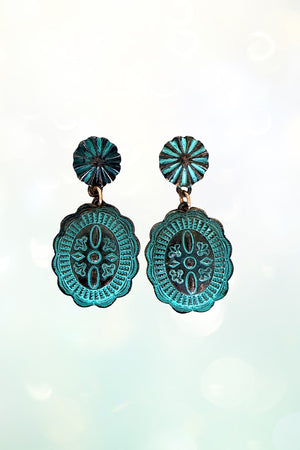 ETCHED CONCHO LINK DROP EARRING