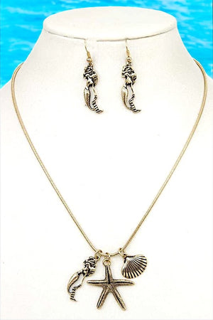 MULTI SEA PENDANT NECKLACE SET