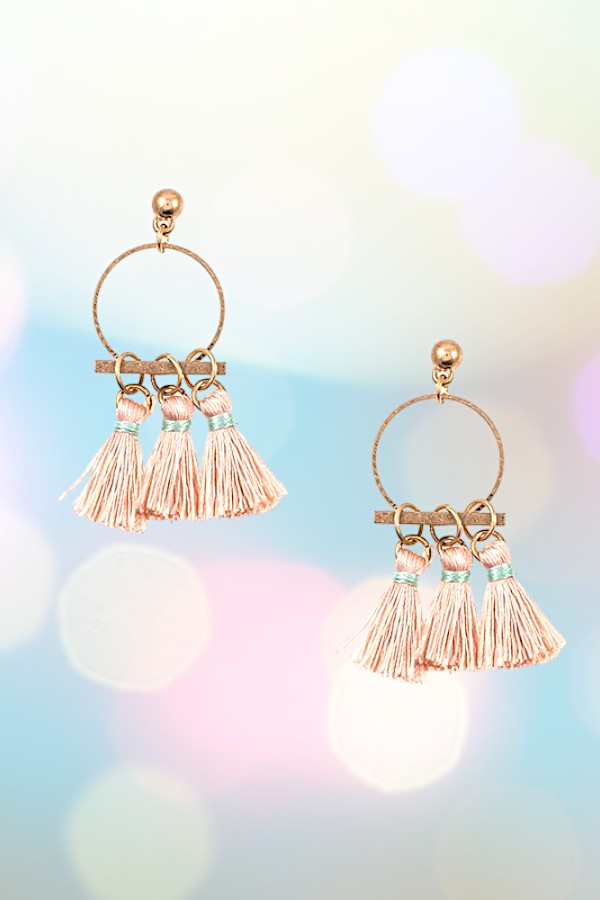 BAR LINK TASSEL DANGLE EARRING