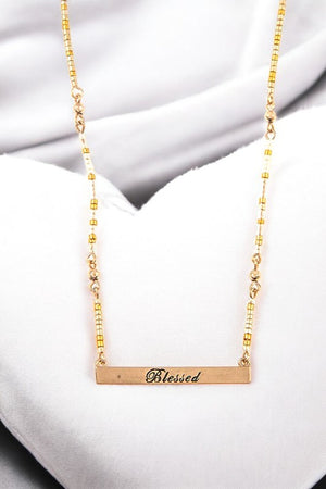 Blessed Bar Beaded Necklace