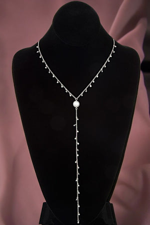 Water Pearl Dainty Bead Y Shape Necklace
