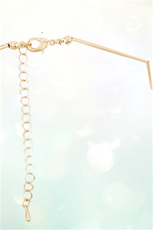 GEOMETRIC LINK LAYERED BIB NECKLACE