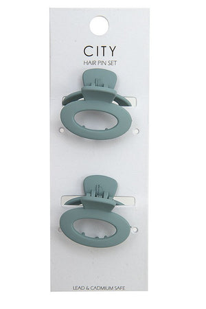 OVAL MINI HAIR CLAW SET