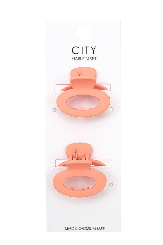 OVAL MINI HAIR CLAW SET