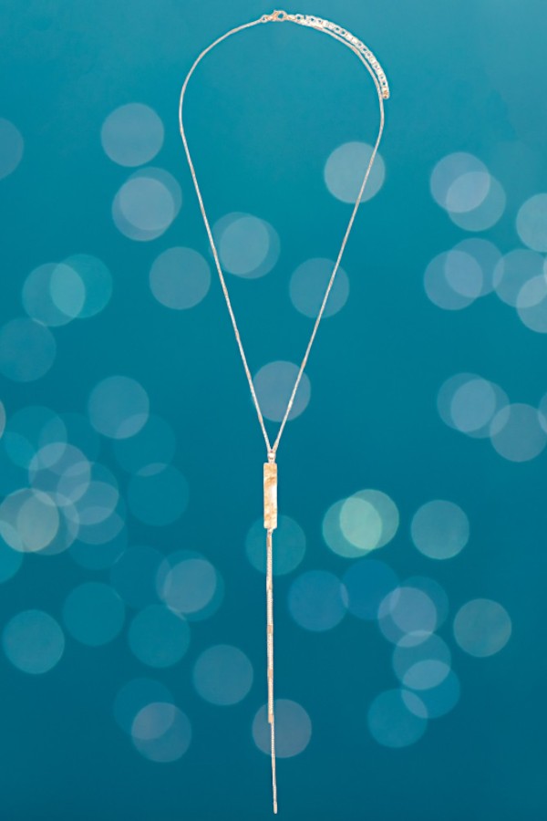 Gem Bar Pendant Y Shape Chain Necklace