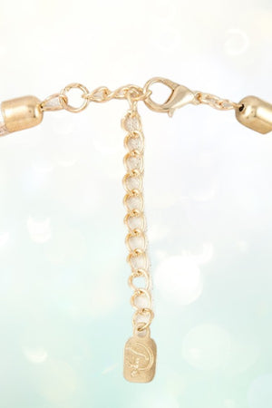 MULTI ROW FAUX PEARL ACCENT CORD NECKLACE AND EARRING SET