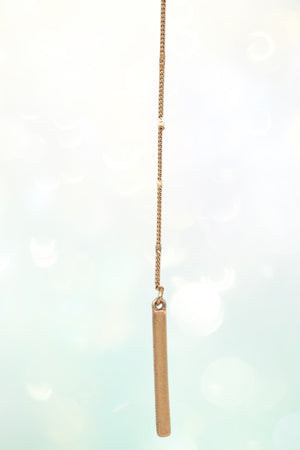 RING AND STONE BAR PENDANT LONG DROP Y NECKLACE AND STUD EARRING SET
