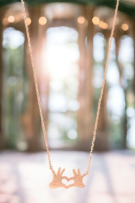 Heart Hand Pendant Necklace