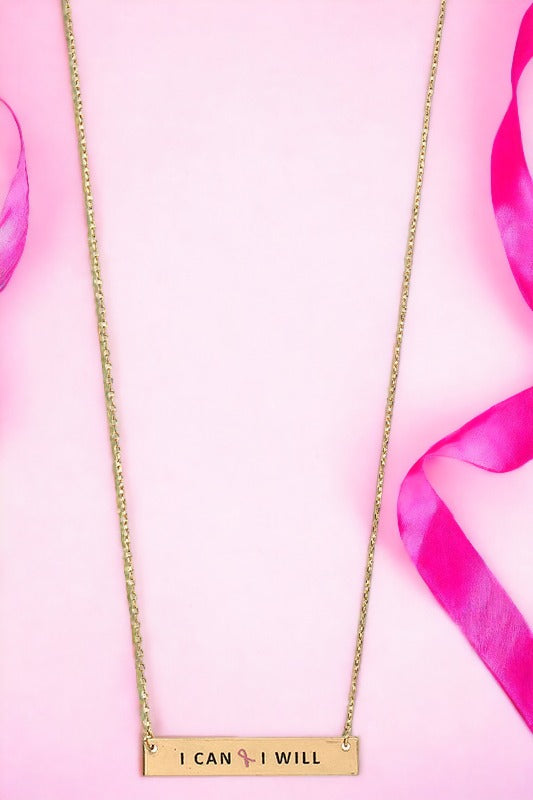 I CAN I WILL Bar Pendant Necklace