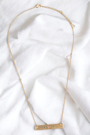 I CAN I WILL Bar Pendant Necklace