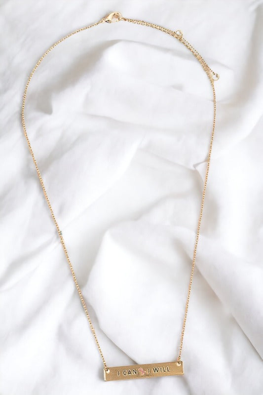 I CAN I WILL Bar Pendant Necklace