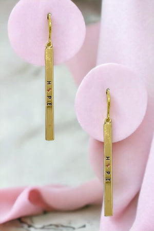 HOPE Ribbon Accent Drop Earring