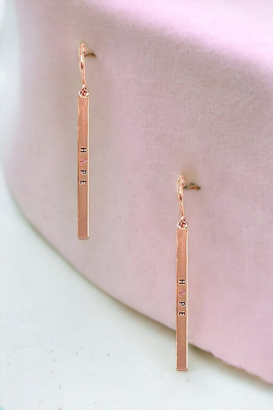 HOPE Ribbon Accent Drop Earring