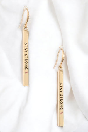 STAY STRONG Bar Dangle Earring