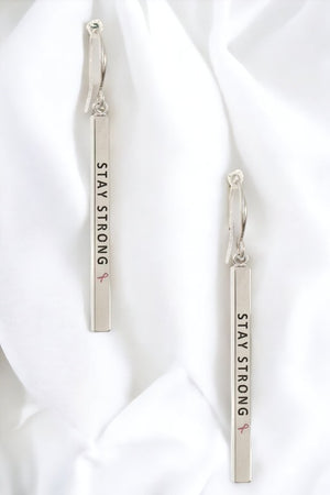 STAY STRONG Bar Dangle Earring